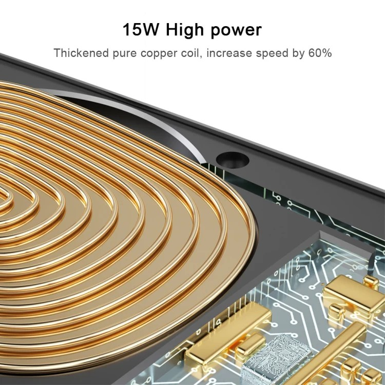 Suport auto wireless Q2: Încărcare rapidă 15W, magnetic, universal, Rotatie 360°, auriu