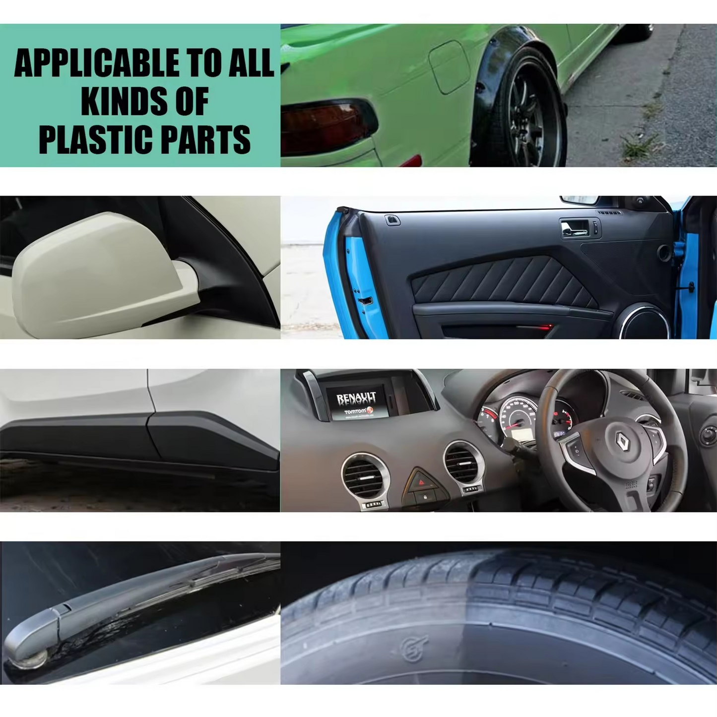 Kit Auto pentru Curatare si Restaurare Plastic, Cauciuc si Piele, OUHOE Plastic Refreshing, 50ml