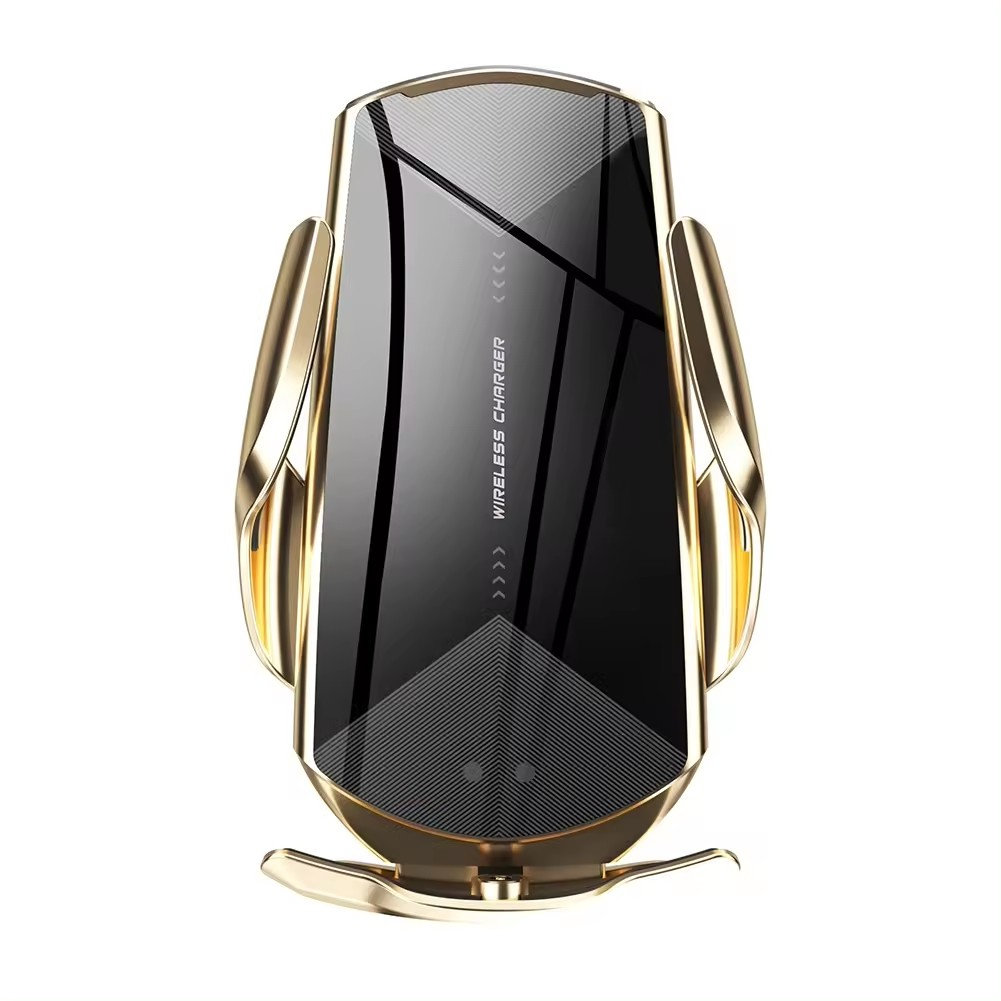 Suport auto wireless Q2: Încărcare rapidă 15W, magnetic, universal, Rotatie 360°, auriu