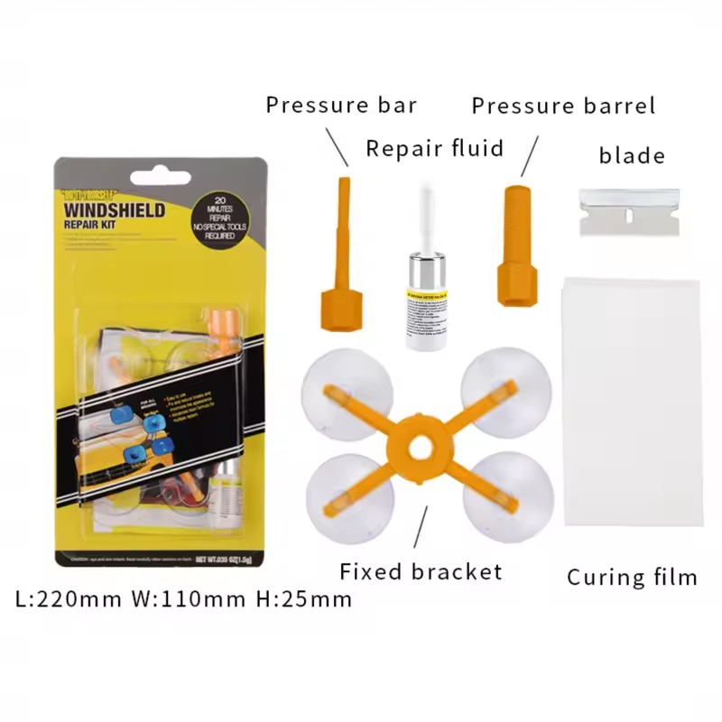 Kit Profesional pentru Repararea Parbrizului sau Geamului Auto, Windshield