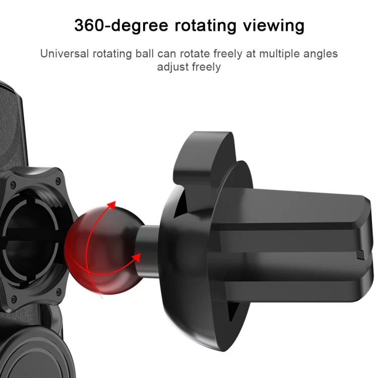 Suport auto wireless Q2: Încărcare rapidă 15W, magnetic, universal, Rotatie  360°, auriu