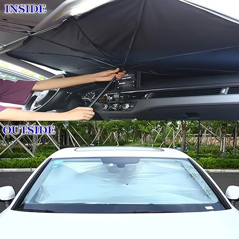Parasolar Auto Pliabil pentru Masina, model Umbrela, Rezistent UV