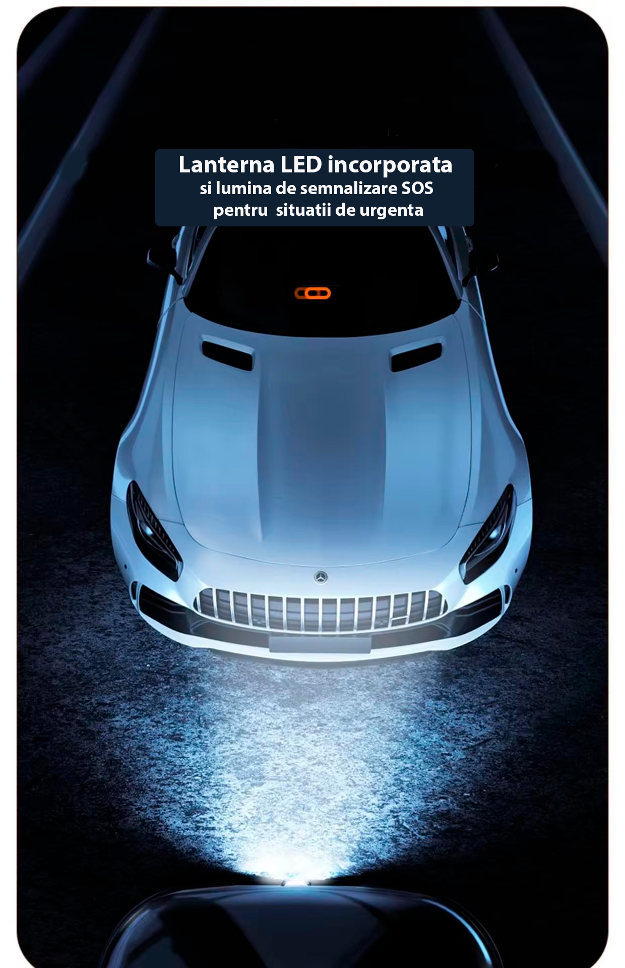 Pompa auto electrica, Mini-Compresor, multifunctional, 120 W, Afisaj digital si lampa Led