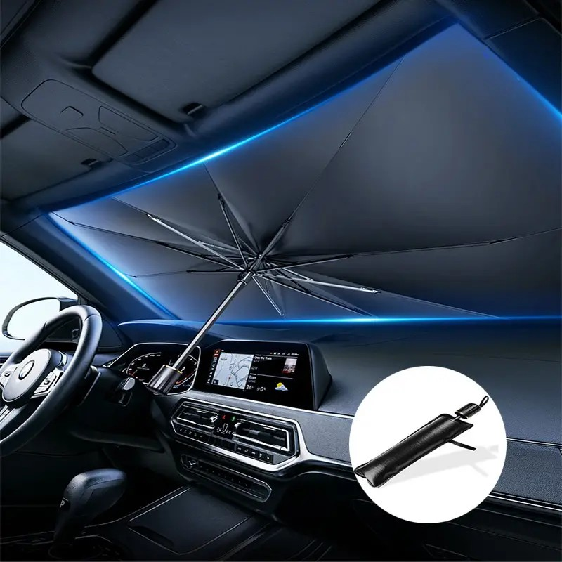 Parasolar Auto Pliabil pentru Masina, model Umbrela, Rezistent UV