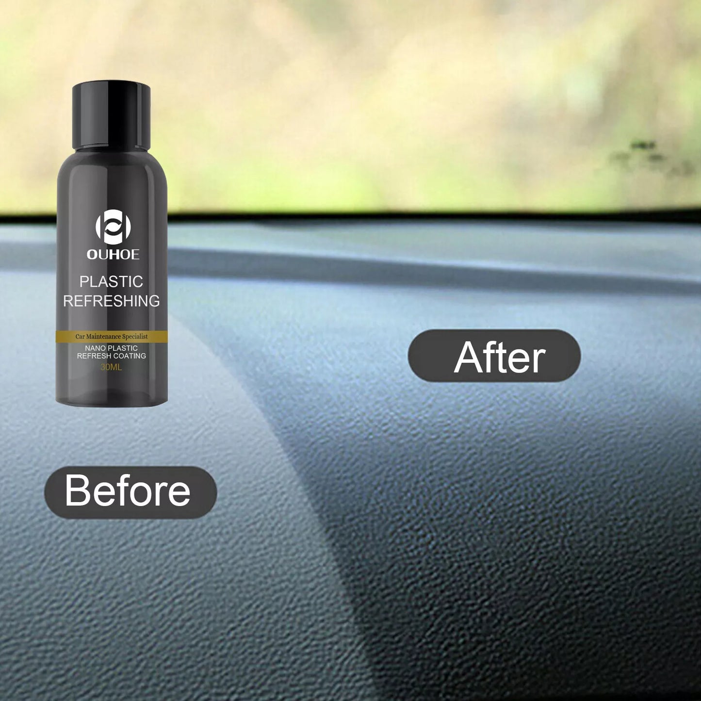 Kit Auto pentru Curatare si Restaurare Plastic, Cauciuc si Piele, OUHOE Plastic Refreshing, 50ml